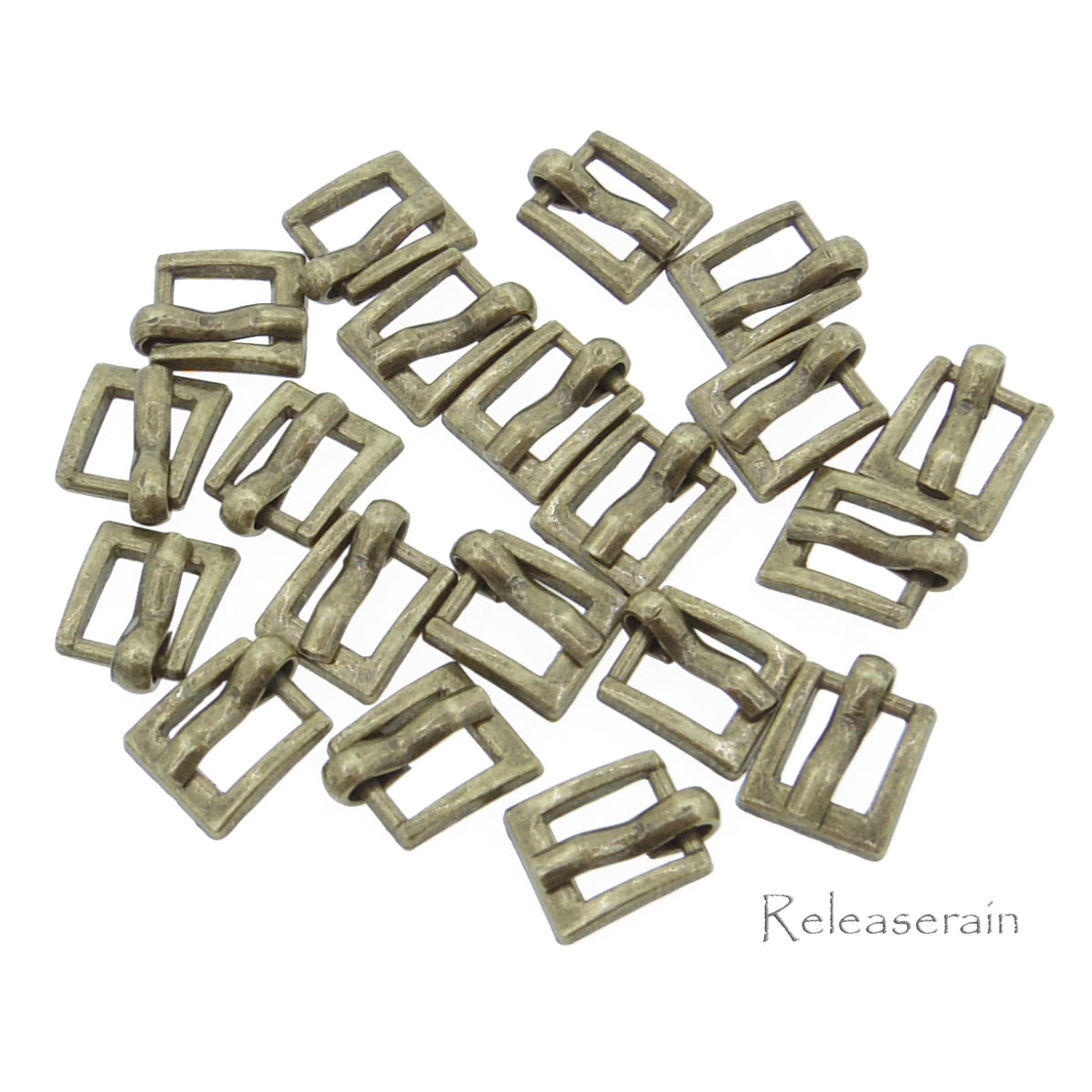 四角バックル角丸(内径8mm) 4色　真鍮　日本製　尾錠 一個販売(M-3100-8)ミニサイズバックル