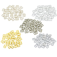 人形用 DIY ドール服の材料 レザークラフトの材料 極小 外径5×6mm 内径3mm ミニチュアパーツ 金属 メッキ 爪有り 日型角カン バックル 金具 5色選択可 30個入