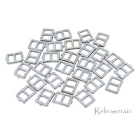人形用 DIY ドール服の材料 レザークラフトの材料 極小 外径5×6mm 内径3mm ミニチュアパーツ 金属 メッキ 爪有り 日型角カン バックル 金具 5色選択可 30個入