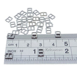 人形用 DIY ドール服の材料 レザークラフトの材料 極小 外径5×6mm 内径3mm ミニチュアパーツ 金属 メッキ 爪有り 日型角カン バックル 金具 5色選択可 30個入