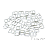 人形用 DIY ドール服の材料 レザークラフトの材料 極小 外径5×6mm 内径3mm ミニチュアパーツ 金属 メッキ 爪有り 日型角カン バックル 金具 5色選択可 30個入
