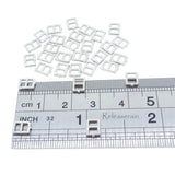 人形用 DIY ドール服の材料 レザークラフトの材料 極小 外径5×6mm 内径3mm ミニチュアパーツ 金属 メッキ 爪有り 日型角カン バックル 金具 5色選択可 30個入